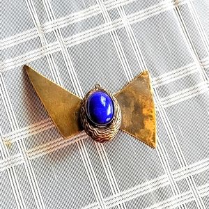 Vintage Kate Hines Modernist Abstract Pendant & Hair Barrette